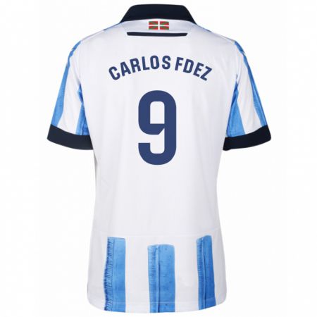 Kandiny Kinderen Carlos Fernández #9 Blauw Wit Thuisshirt Thuistenue 2023/24 T-Shirt België