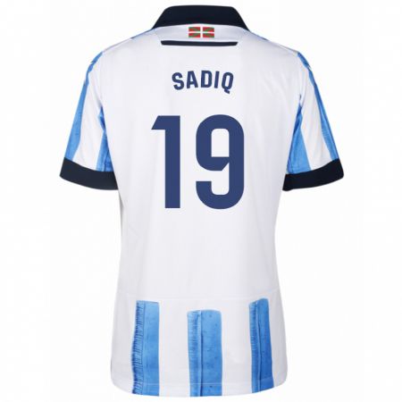 Kandiny Bambino Maglia Umar Sadiq #19 Blu Bianco Kit Gara Home 2023/24 Maglietta