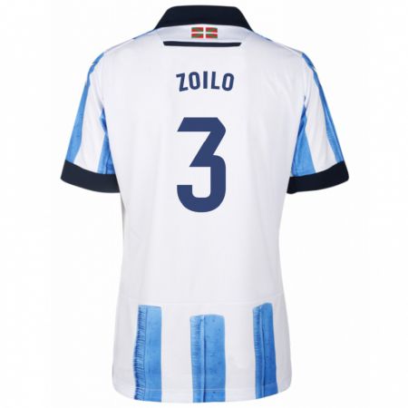 Kandiny Bambino Maglia Ander Zoilo #3 Blu Bianco Kit Gara Home 2023/24 Maglietta