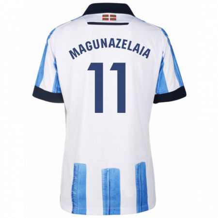 Kandiny Kinderen Jon Magunazelaia #11 Blauw Wit Thuisshirt Thuistenue 2023/24 T-Shirt België