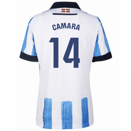 Kandiny Kinderen Ibra Cámara #14 Blauw Wit Thuisshirt Thuistenue 2023/24 T-Shirt België