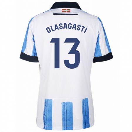 Kandiny Kinderen Lander Olasagasti #13 Blauw Wit Thuisshirt Thuistenue 2023/24 T-Shirt België