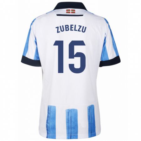 Kandiny Bambino Maglia Julen Zubelzu #15 Blu Bianco Kit Gara Home 2023/24 Maglietta