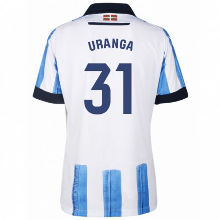 Kandiny Bambino Maglia Haizea Uranga Agirre #31 Blu Bianco Kit Gara Home 2023/24 Maglietta