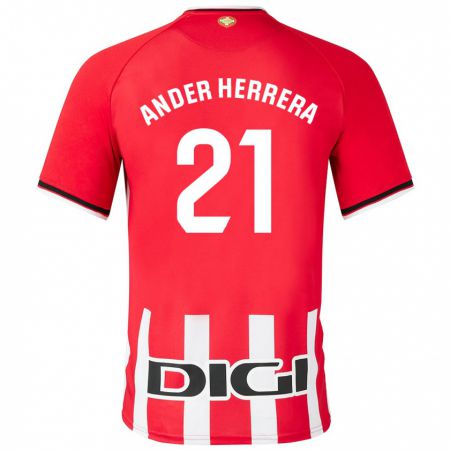 Kandiny Kinderen Ander Herrera #21 Rood Thuisshirt Thuistenue 2023/24 T-Shirt België