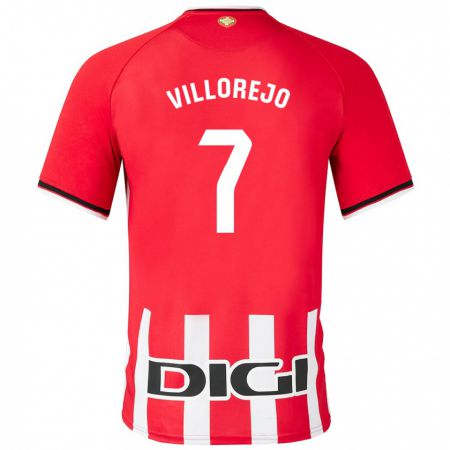 Kandiny Kinderen Ardaitz Villorejo #7 Rood Thuisshirt Thuistenue 2023/24 T-Shirt België