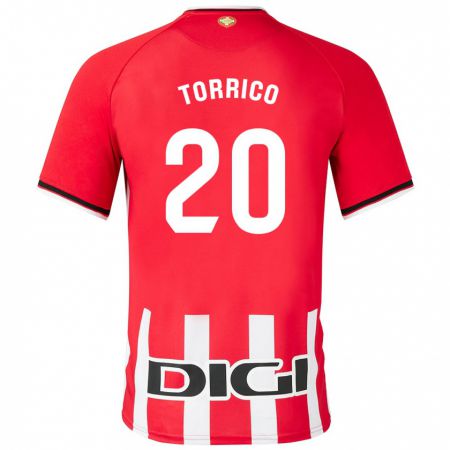 Kandiny Kinderen Aitor Torrico #20 Rood Thuisshirt Thuistenue 2023/24 T-Shirt België