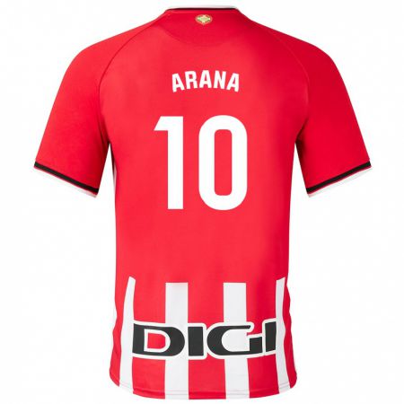 Kandiny Kinderen Paula Arana Montes #10 Rood Thuisshirt Thuistenue 2023/24 T-Shirt België