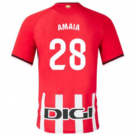 Kandiny Kinderen Amaia Martinez De La Peña #28 Rood Thuisshirt Thuistenue 2023/24 T-Shirt België