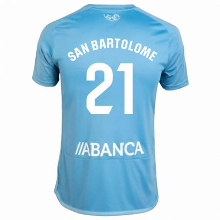 Kandiny Kinderen Víctor San Bartolomé #21 Blauw Thuisshirt Thuistenue 2023/24 T-Shirt België