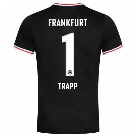 Kandiny Bambino Maglia Kevin Trapp #1 Nero Kit Gara Away 2023/24 Maglietta