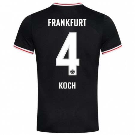 Kandiny Kinder Robin Koch #4 Schwarz Auswärtstrikot Trikot 2023/24 T-Shirt Österreich