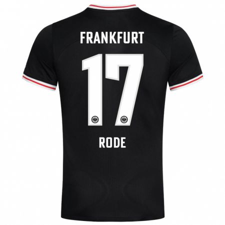 Kandiny Kinder Sebastian Rode #17 Schwarz Auswärtstrikot Trikot 2023/24 T-Shirt Österreich