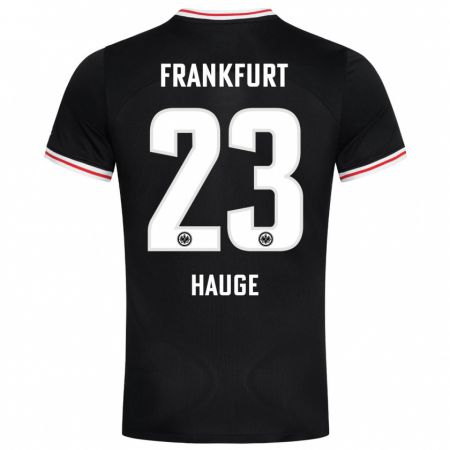 Kandiny Kinder Jens Petter Hauge #23 Schwarz Auswärtstrikot Trikot 2023/24 T-Shirt Österreich