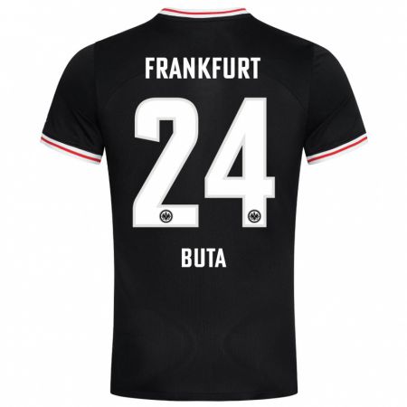 Kandiny Kinder Aurélio Buta #24 Schwarz Auswärtstrikot Trikot 2023/24 T-Shirt Österreich