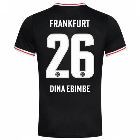 Kandiny Kinder Junior Dina Ebimbe #26 Schwarz Auswärtstrikot Trikot 2023/24 T-Shirt Österreich