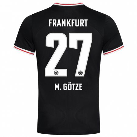 Kandiny Bambino Maglia Mario Götze #27 Nero Kit Gara Away 2023/24 Maglietta