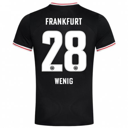 Kandiny Bambino Maglia Marcel Wenig #28 Nero Kit Gara Away 2023/24 Maglietta