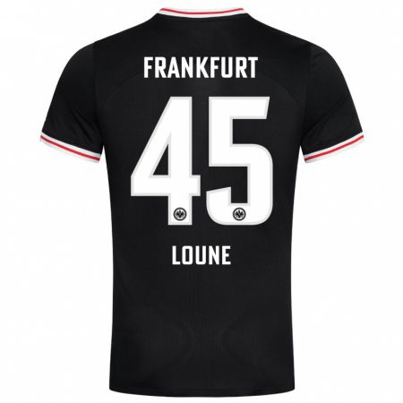 Kandiny Bambino Maglia Mehdi Loune #45 Nero Kit Gara Away 2023/24 Maglietta