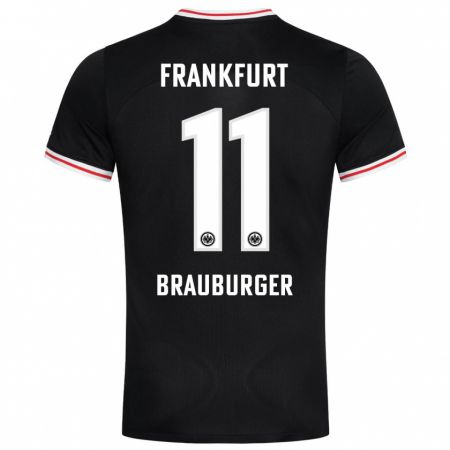 Kandiny Bambino Maglia Maximilian Brauburger #11 Nero Kit Gara Away 2023/24 Maglietta