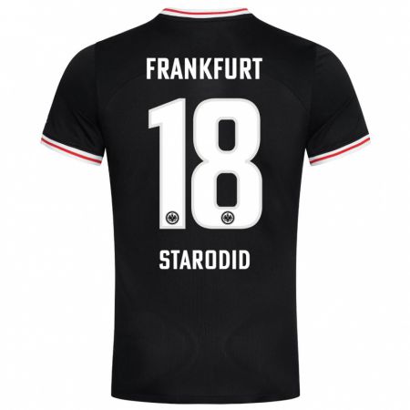 Kandiny Kinder Daniel Starodid #18 Schwarz Auswärtstrikot Trikot 2023/24 T-Shirt Österreich