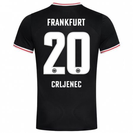 Kandiny Bambino Maglia Dominik Crljenec #20 Nero Kit Gara Away 2023/24 Maglietta