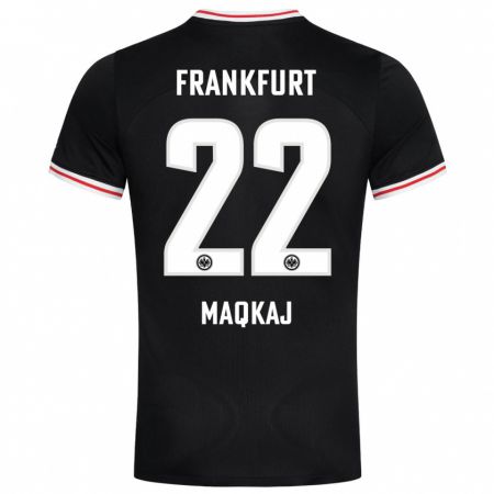 Kandiny Bambino Maglia Dritan Maqkaj #22 Nero Kit Gara Away 2023/24 Maglietta