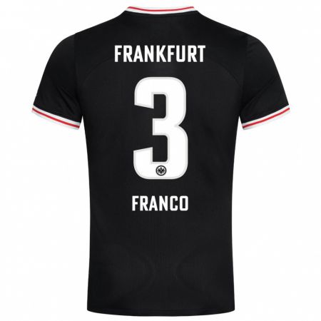 Kandiny Kinder Giuseppe Franco #3 Schwarz Auswärtstrikot Trikot 2023/24 T-Shirt Österreich