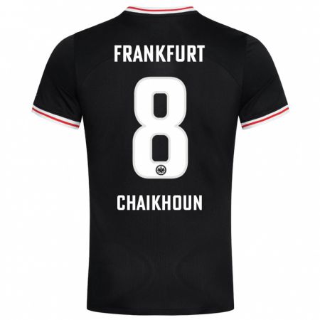 Kandiny Kinder Ayoub Chaikhoun #8 Schwarz Auswärtstrikot Trikot 2023/24 T-Shirt Österreich