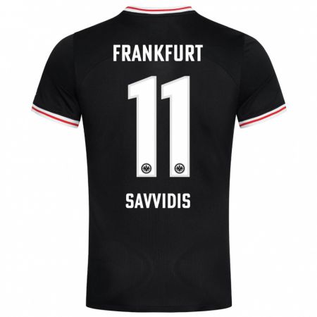 Kandiny Bambino Maglia Rafail Savvidis #11 Nero Kit Gara Away 2023/24 Maglietta