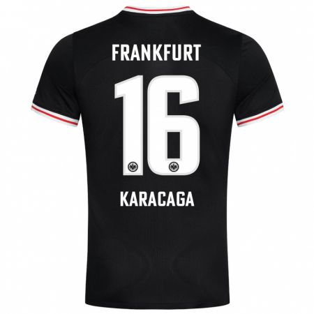 Kandiny Bambino Maglia Tom Karacaga #16 Nero Kit Gara Away 2023/24 Maglietta