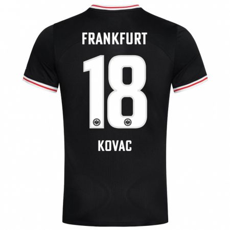 Kandiny Kinderen Niko Kovac #18 Zwart Uitshirt Uittenue 2023/24 T-Shirt België