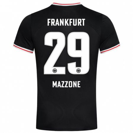 Kandiny Bambino Maglia Matteo Mazzone #29 Nero Kit Gara Away 2023/24 Maglietta