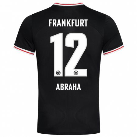 Kandiny Kinder Natnael Abraha #12 Schwarz Auswärtstrikot Trikot 2023/24 T-Shirt Österreich