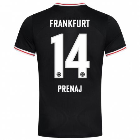 Kandiny Bambino Maglia Christian Prenaj #14 Nero Kit Gara Away 2023/24 Maglietta