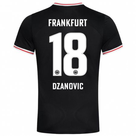 Kandiny Bambino Maglia Benjamin Dzanovic #18 Nero Kit Gara Away 2023/24 Maglietta