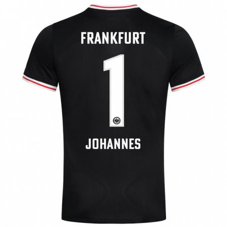 Kandiny Bambino Maglia Stina Johannes #1 Nero Kit Gara Away 2023/24 Maglietta