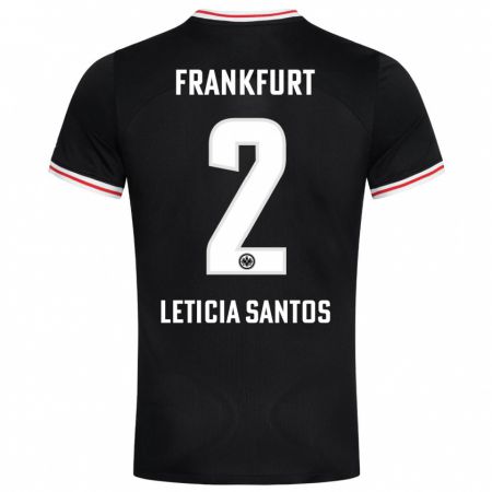 Kandiny Kinderen Letícia Santos De Oliveira #2 Zwart Uitshirt Uittenue 2023/24 T-Shirt België