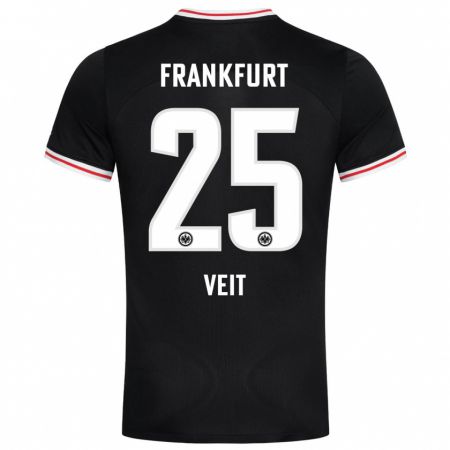 Kandiny Bambino Maglia Jella Veit #25 Nero Kit Gara Away 2023/24 Maglietta