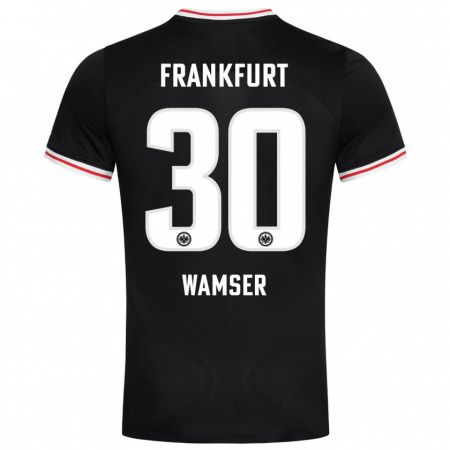 Kandiny Kinder Carlotta Wamser #30 Schwarz Auswärtstrikot Trikot 2023/24 T-Shirt Österreich