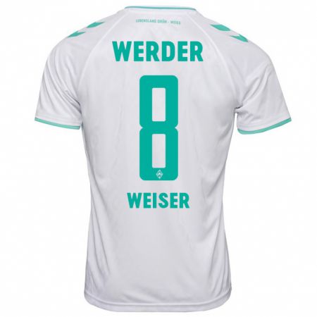 Kandiny Bambino Maglia Mitchell Weiser #8 Bianco Kit Gara Away 2023/24 Maglietta