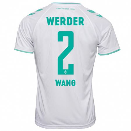 Kandiny Bambino Maglia Bowen Wang #2 Bianco Kit Gara Away 2023/24 Maglietta