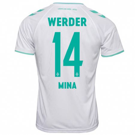 Kandiny Kinder Johan Mina #14 Weiß Auswärtstrikot Trikot 2023/24 T-Shirt Österreich