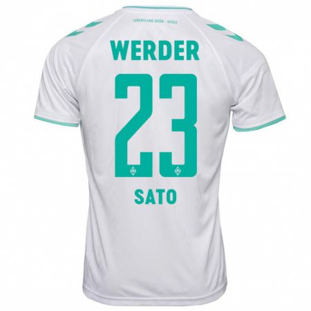 Kandiny Kinder Kein Sato #23 Weiß Auswärtstrikot Trikot 2023/24 T-Shirt Österreich