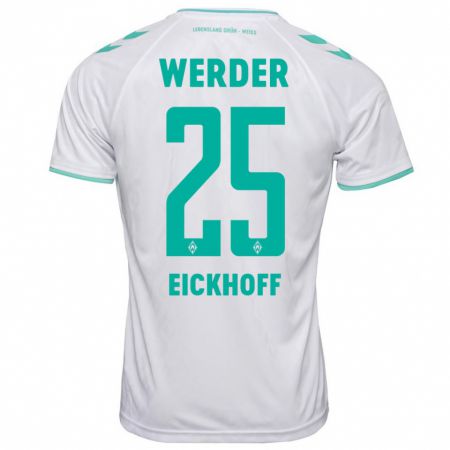 Kandiny Kinderen Mika Eickhoff #25 Wit Uitshirt Uittenue 2023/24 T-Shirt België