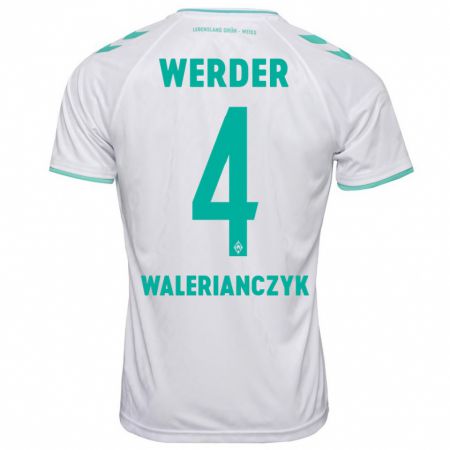 Kandiny Bambino Maglia Dennis Walerianczyk #4 Bianco Kit Gara Away 2023/24 Maglietta