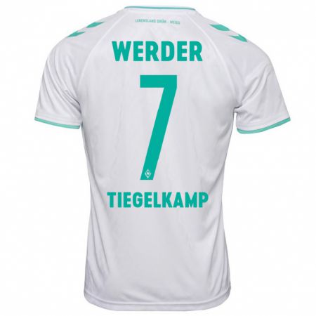 Kandiny Bambino Maglia Maximilian Tiegelkamp #7 Bianco Kit Gara Away 2023/24 Maglietta