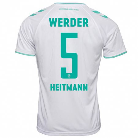 Kandiny Bambino Maglia Mats Heitmann #5 Bianco Kit Gara Away 2023/24 Maglietta