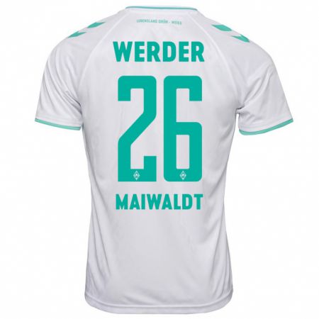 Kandiny Bambino Maglia Julius Maiwaldt #26 Bianco Kit Gara Away 2023/24 Maglietta