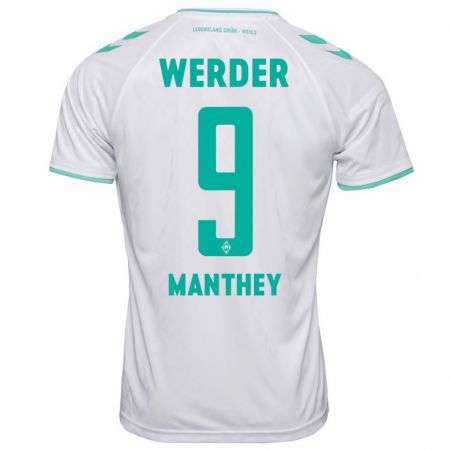 Kandiny Bambino Maglia Kevin Manthey #9 Bianco Kit Gara Away 2023/24 Maglietta